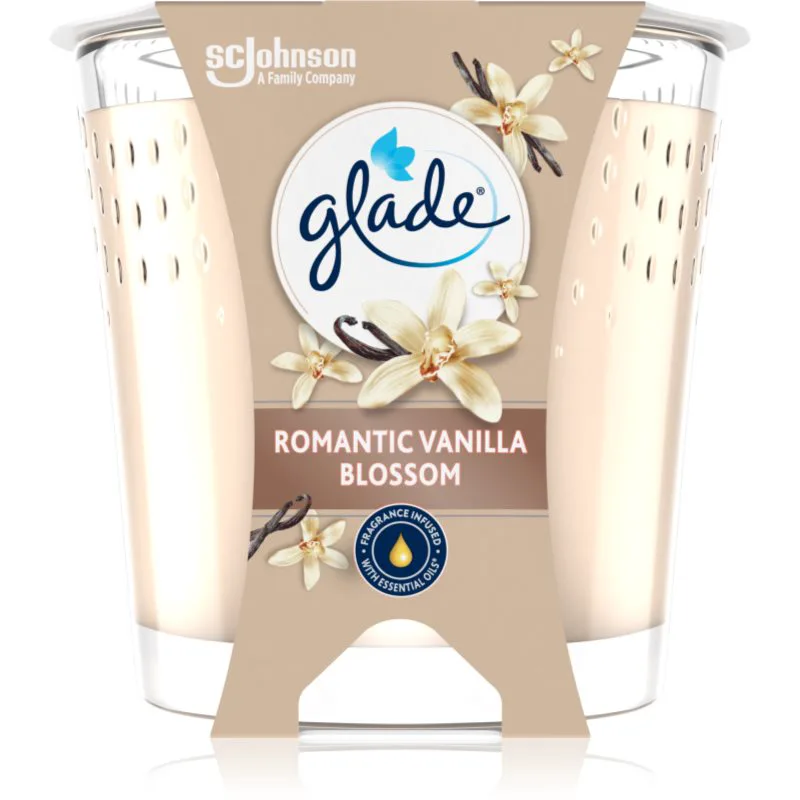 GLADE Romantic Vanilla Blossom αρωματικό κερί 112 γρ