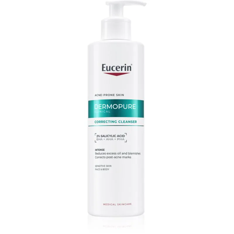 Eucerin DermoPure Clinical Correcting Cleanser απολεπιστικό καθαριστικό τζελ Για πρόσωπο και σώμα 400 ml