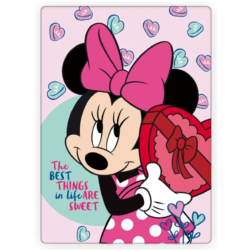 Disney Minnie Sweets fleece κουβέρτα 100x140 cm Ροζ