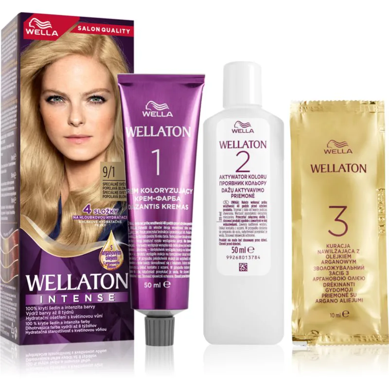 Wella Wellaton Intense μόνιμη βαφή μαλλιών με έλαιο αργκάν απόχρωση 9/1 Special Light Ash Blonde 1 τμχ