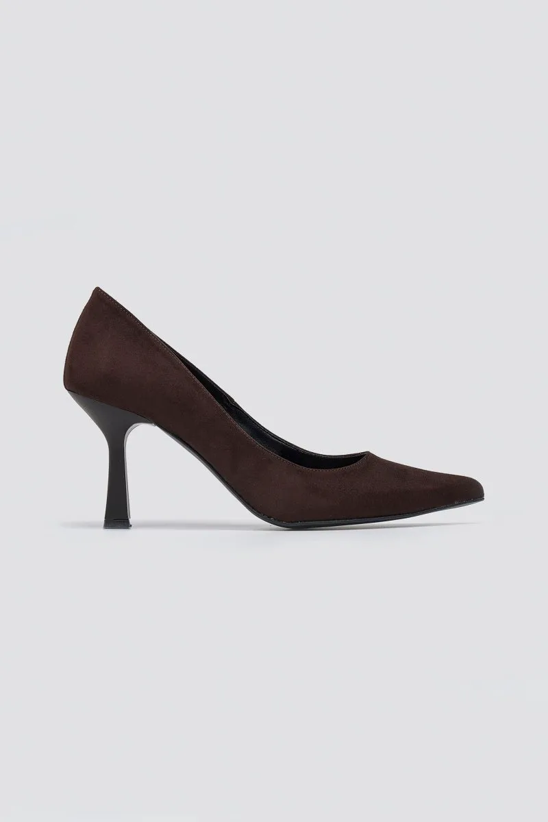 TFP Pointed Toe Stiletto Pumps - 750 - Brown Suede