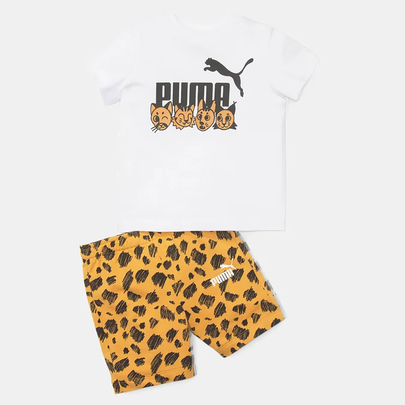 PUMA ESS+ PUMA MATES INFANTS SET ΑΣΠΡΟ