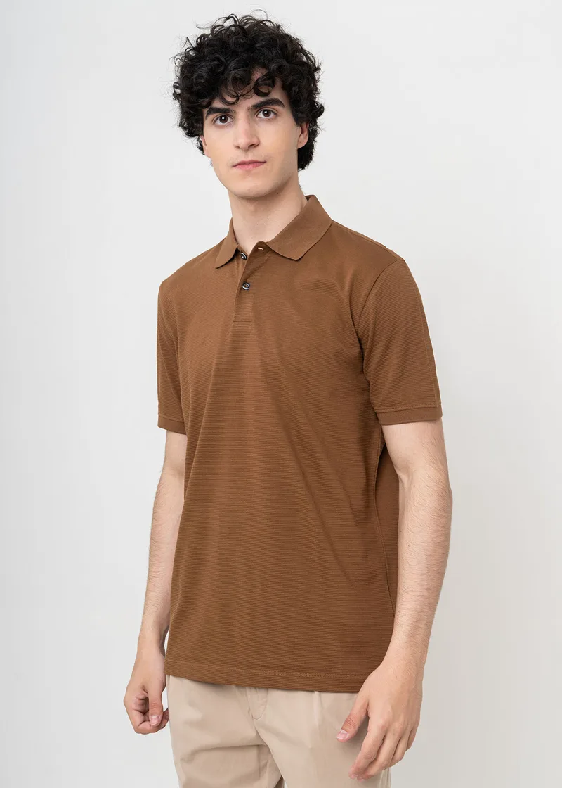 Bugatti Polo Μπλούζα της σειράς Stripe - 8150 75002C 70 Brown