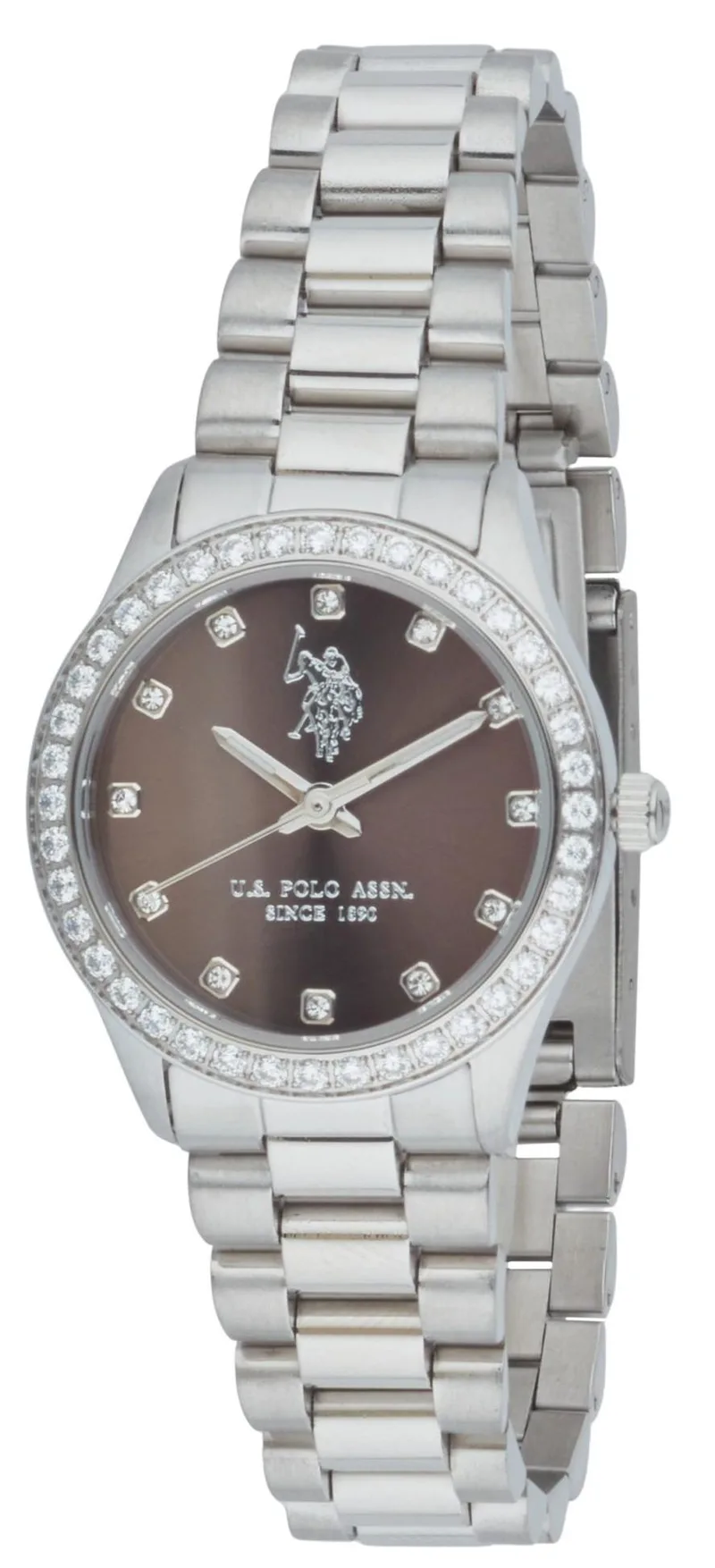 U.S. POLO Felicity Crystals - USP8404GY, Silver case with Stainless Steel Bracelet