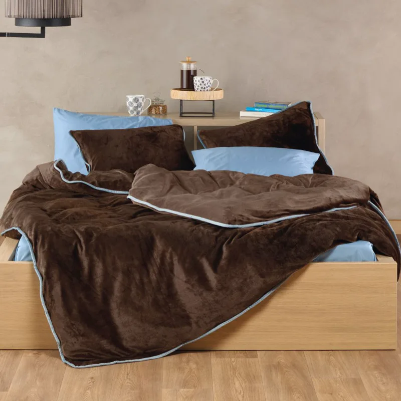 Παπλωματοθήκη Fleece Υπέρδιπλη 220x240 Kentia Stylish Ivanna 04 Brown 220x240