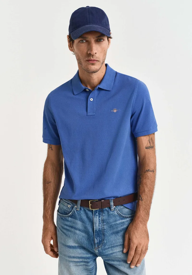 GANT Pique Polo Μπλούζα της σειράς Shield - 2210-1 407 Rich Blue