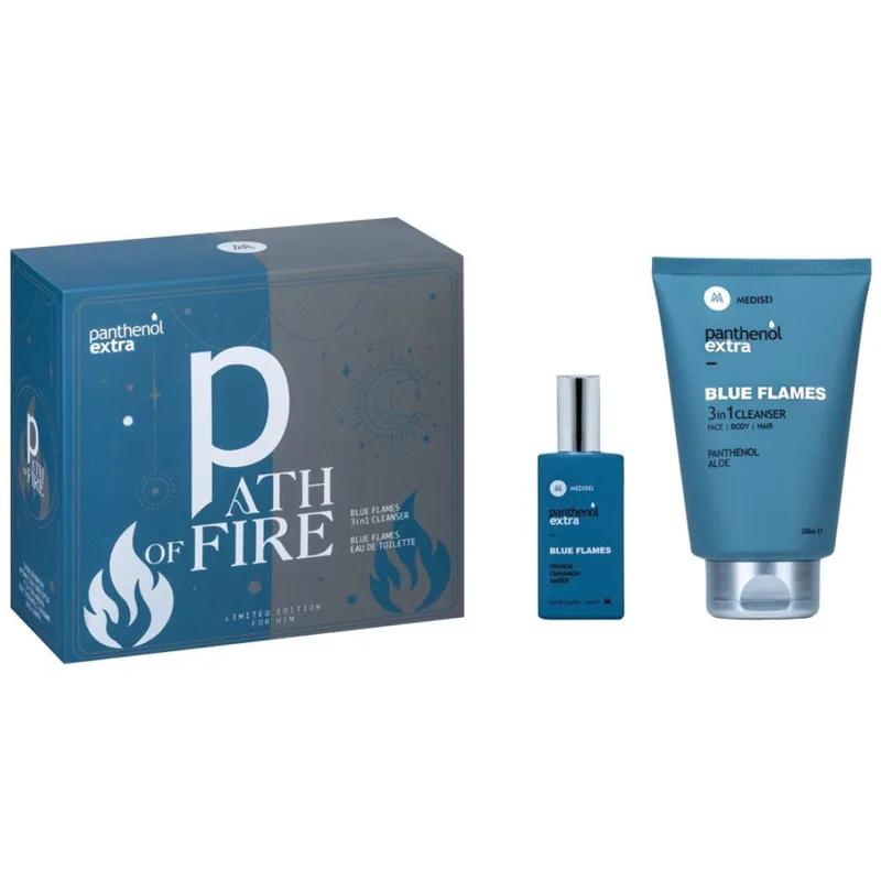 Panthenol Extra Promo Blue Flames Eau de Toilette 50ml & 3in1 Cleanser 200ml