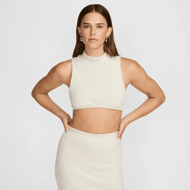 Nike Sportswear Chill Knit Γυναικείο Cropped Αμάνικο T-Shirt (9000173212_57075)