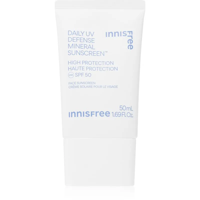 innisfree Daily UV Defense Mineral Sunscreen μεταλλικό προστατευτικό υγρό για πρόσωπο SPF 50 50 ml