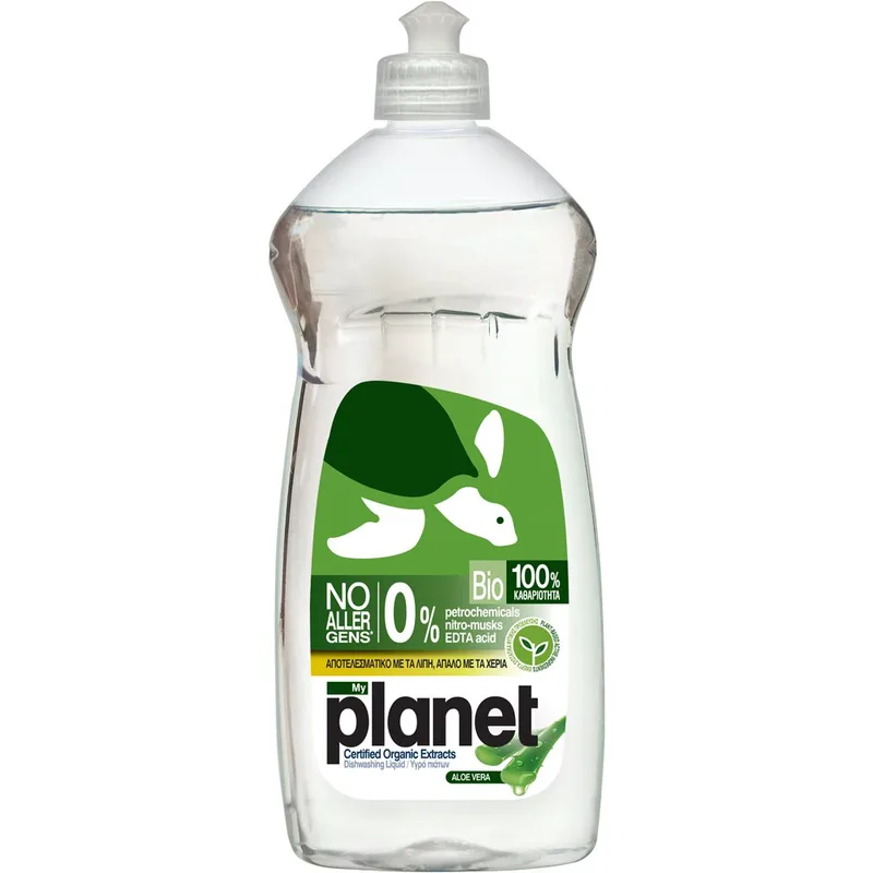 MyPlanet Bio Aloe Vera Dishwashing Liquid Υγρό Πιάτων με Βιολογικό Εκχύλισμα Aloe Vera Αποτελεσματικό με τα Λίπη, Απαλό με τα Χέρια 625ml