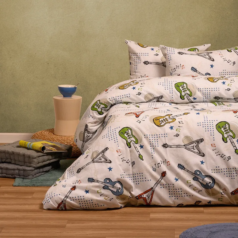 Παπλωματοθηκη φανελενια μονη music ice (165x245) winter line kids