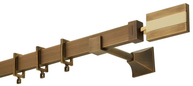 Κουρτινόβεργα Zogometal Flat Collection FC4572 Μπρονζέ/Όρο
