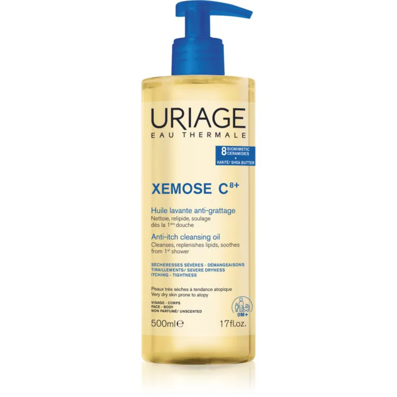 Uriage Xemose C8+ Anti-Itch Cleansing Oil καταπραϋντικό καθαριστικό λάδι για ξηρό και εκζεματικό δέρμα 500 ml