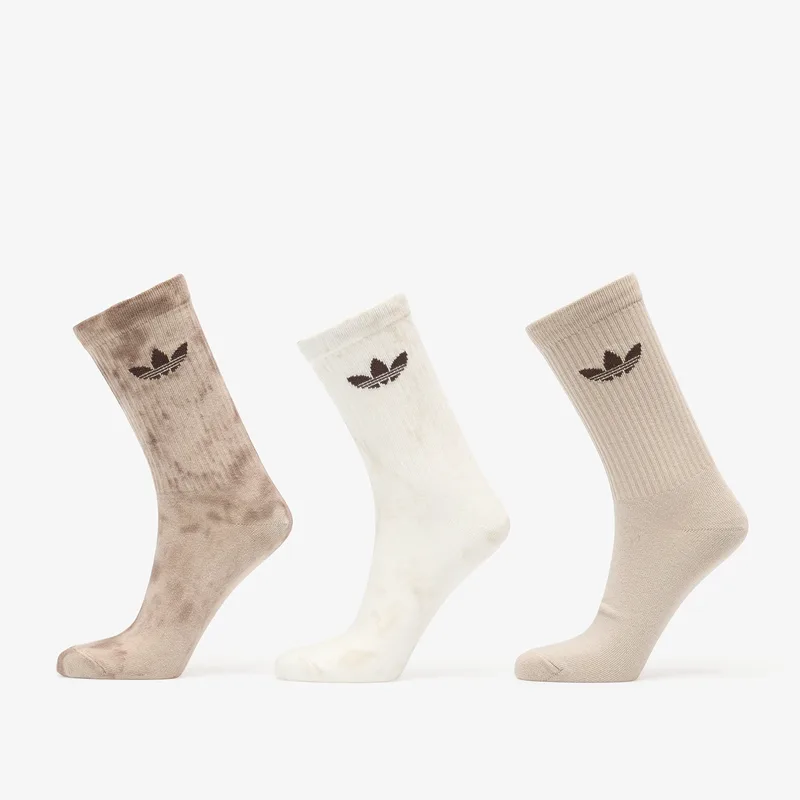 adidas Tie Dye Crew Socks 3 Pairs Off White/ Wonder Μπεζ/ Dark Brown S