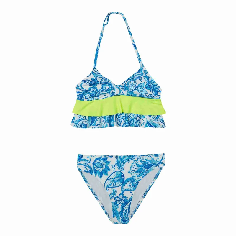 GIRL'S RUFFLED BIKINI SET CYCLADIC