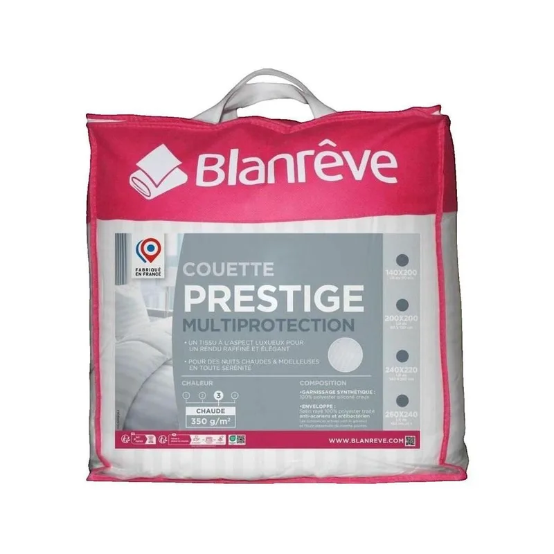 blanrêve Couette Prestige Multiprotection Satin rayé 220x240 cm