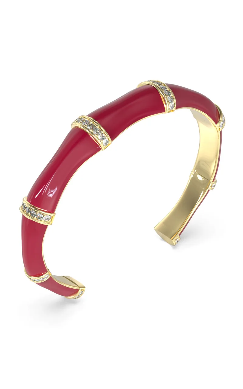 GUESS STEEL BAMBOO JUBB05157JWYGRDL Χειροπέδα Δίχρωμη Με Πέτρες