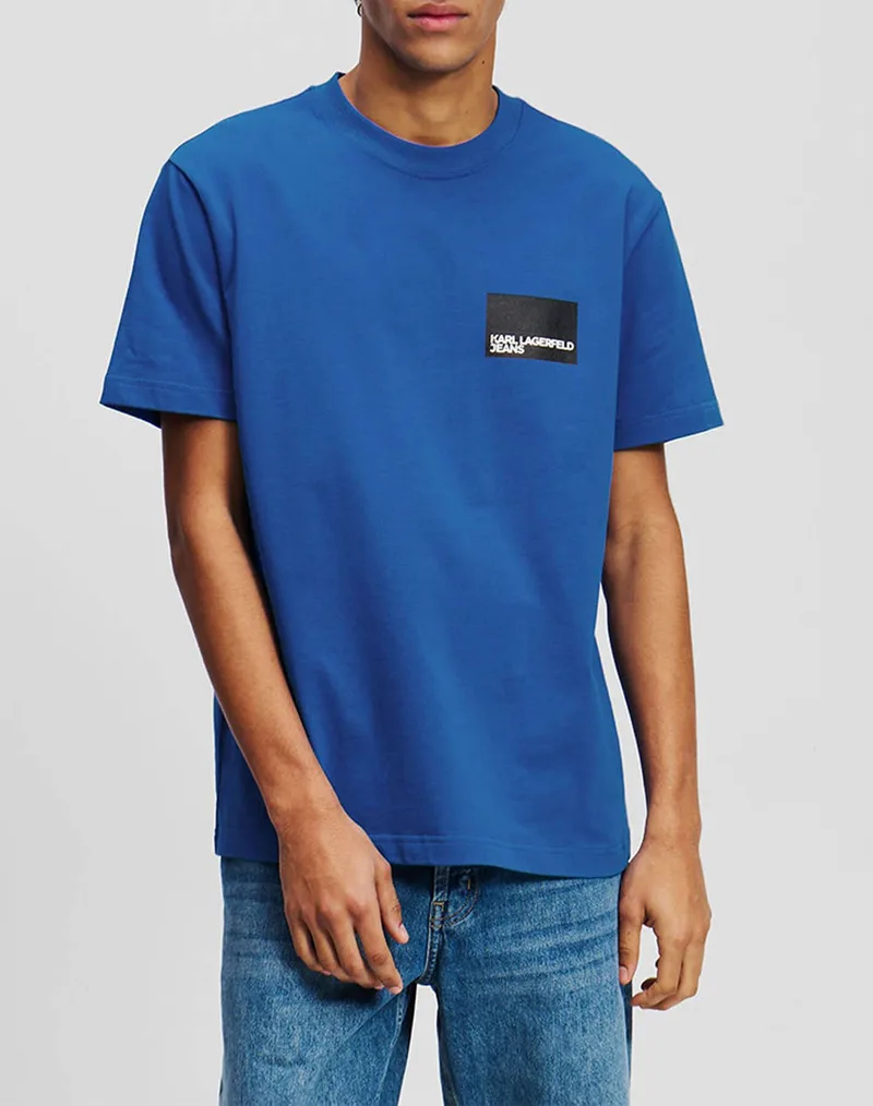 KARL LAGERFELD JEANS KLJ REG SS BOX LOGO TEE A1M17001-1AA Blue