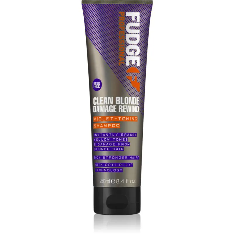Fudge Clean Blonde Damage Rewind μωβ τονωτικό σαμπουάν για ξανθά και με ανταύγειες μαλλιά 250 ml