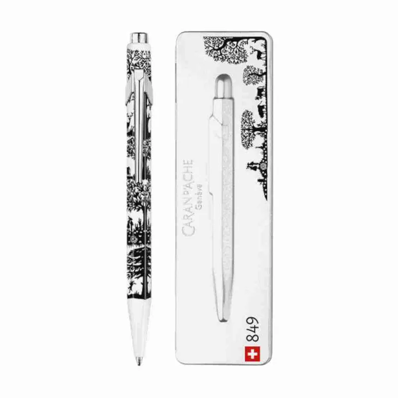 Caran d’Ache Στυλό Διαρκείας 1.0 mm Μπλε 849 Totally Swiss Λευκό / Μαύρο