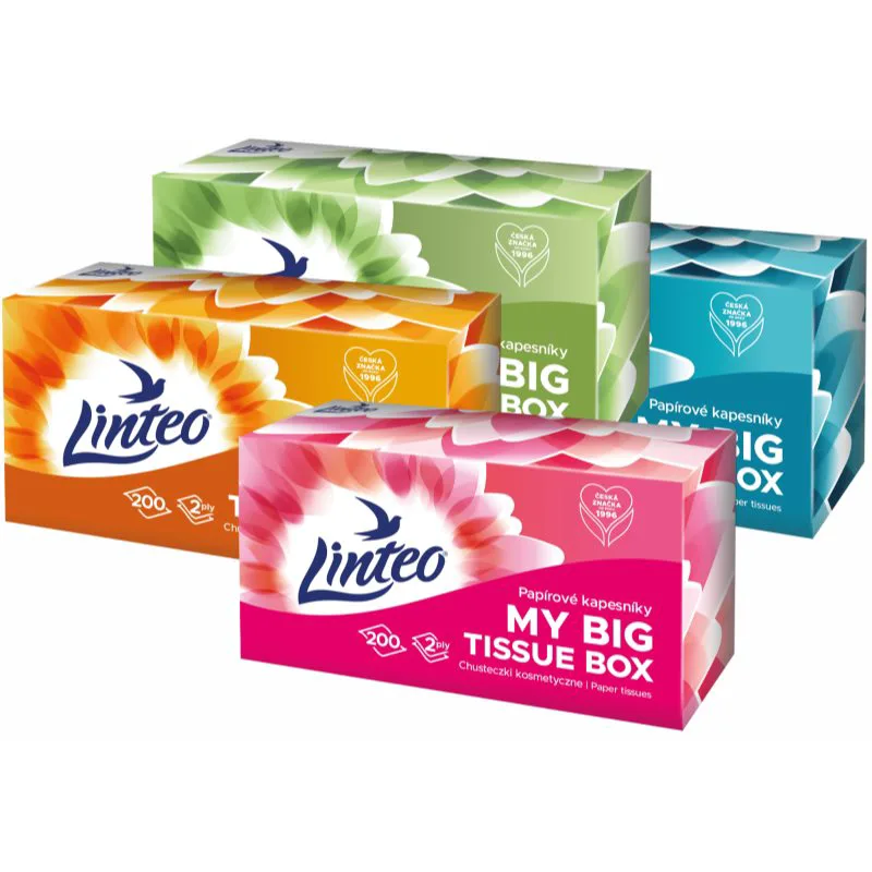 Linteo Paper Tissues Two-ply Paper, 200 pcs per box χαρτομάντηλα 200 τμχ