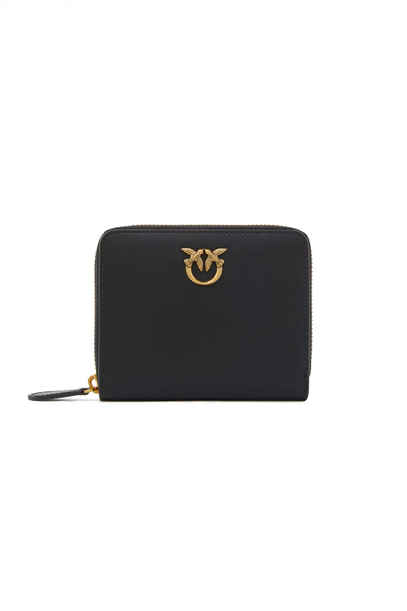 PINKO ΠΟΡΤΟΦΟΛΙ TAYLOR ZIP AROUND VITELLO SETA ΜΑΥΡΟ