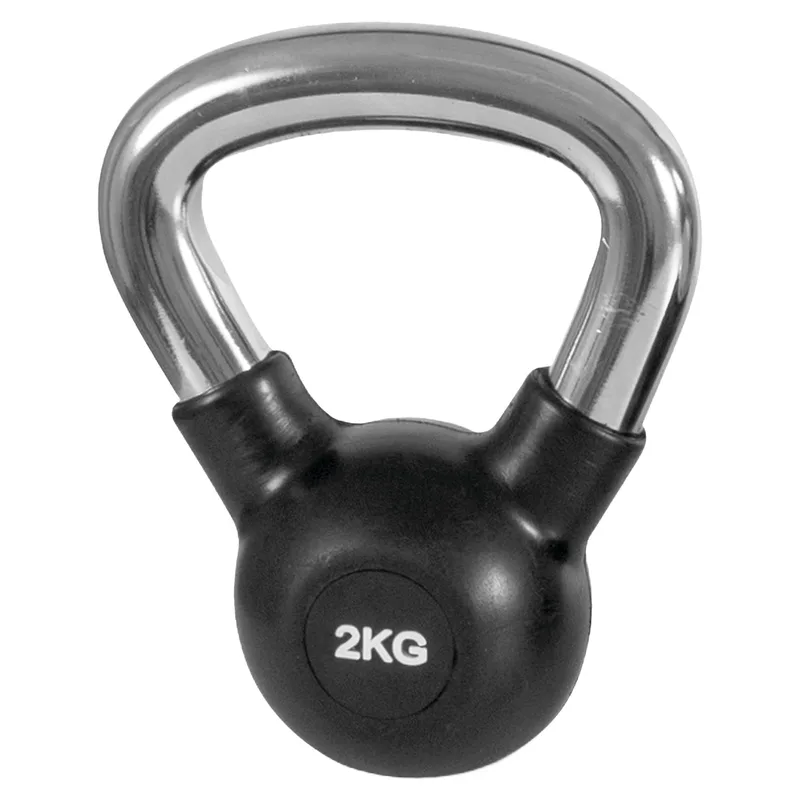 Kettlebell Rubber Cover Cr Handle 2kg Μαύρο