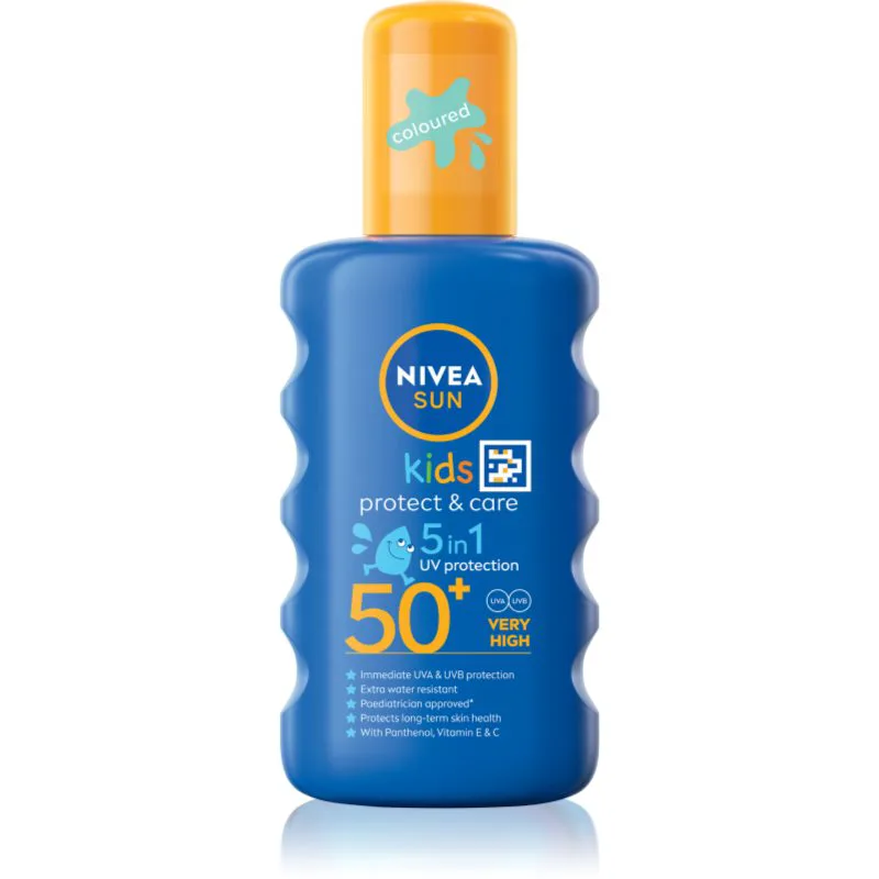 NIVEA SUN Kids παιδικό έγχρωμο αντηλιακό σπρέι SPF 50+ 200 ml