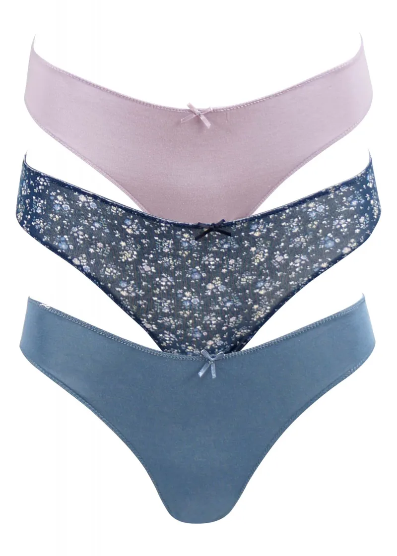 Γυναικείο slip Tress cotton παρτό. Συσκευασία 3pack. MULTI COLOUR