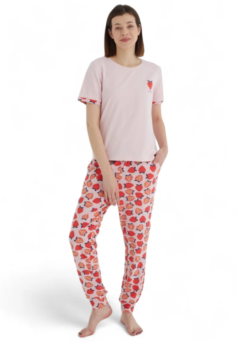 Πιτζάμα γυναικεία Ipektenim Strawberry IPKT8446-Ροζ