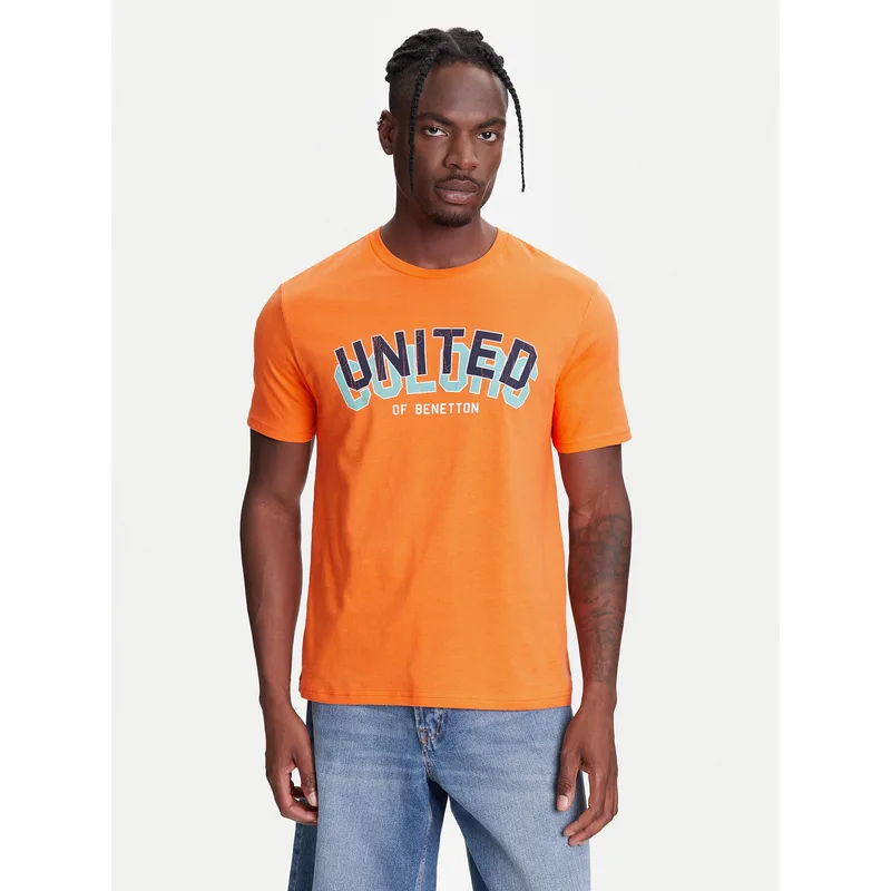 United Colors Of Benetton T-Shirt 3I1XU1096 Πορτοκαλί Regular Fit