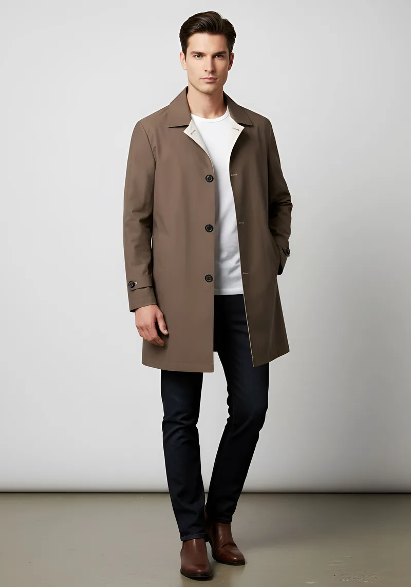 Guy Laroche Καπαρντίνα της σειράς Doubleface - GLEW244037 2 Brown Ecrou
