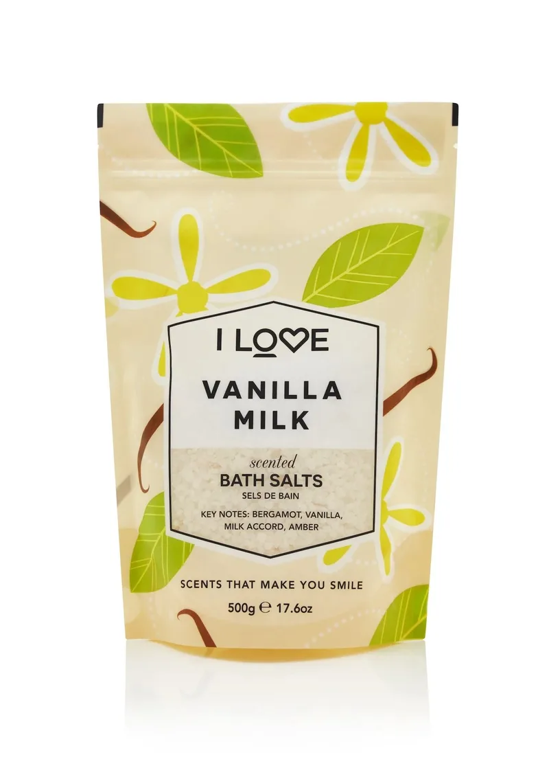 I Love, collection Signature, vanilla milk, bath salt, 500 g