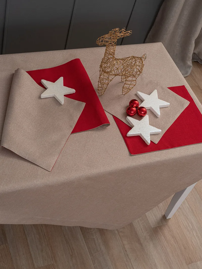 Τραπεζομαντηλο Christmas Collection 140x180 CD01 BEIGE Palamaiki