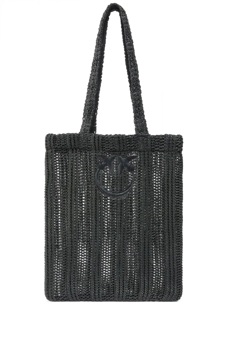 PINKO ΤΣΑΝΤΑ EASY TOTE BAG RAFIA ΜΑΥΡΗ