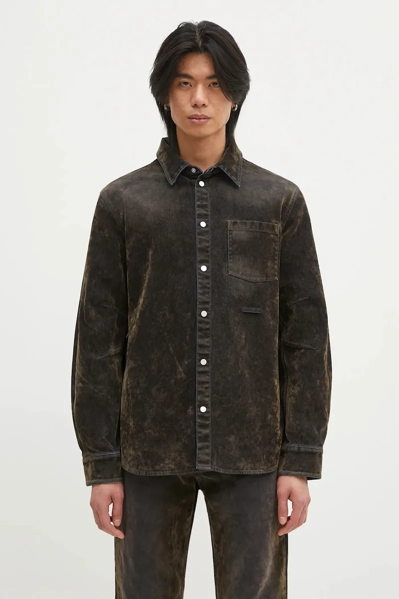 Βαμβακερό πουκάμισο Helmut Lang Curved Cl Shirt.Floc