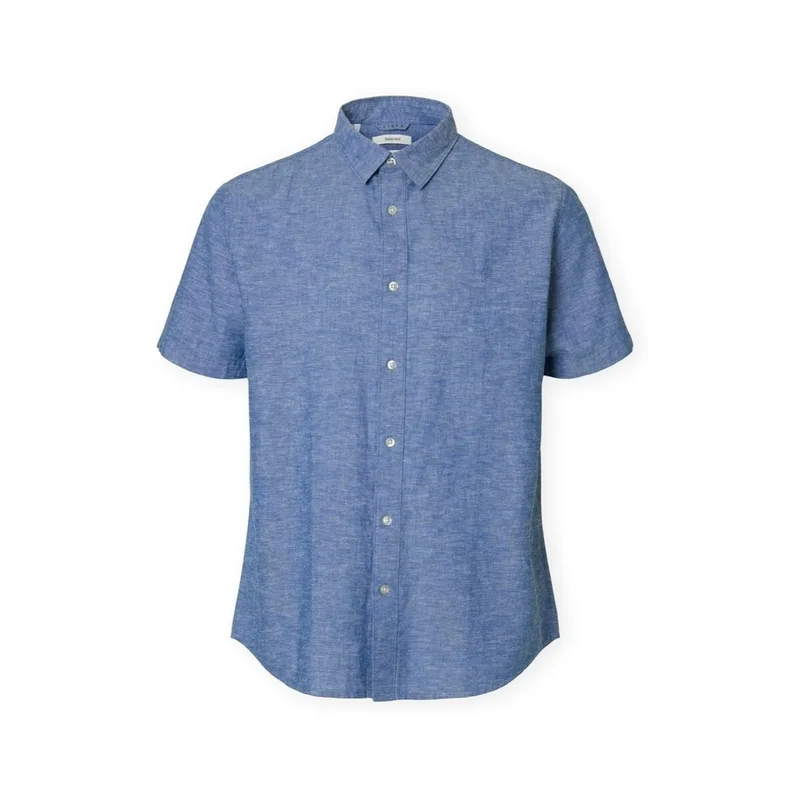 Πουκάμισο με μακριά μανίκια Selected Noos Reg-Sun Shirt - Medium Blue Denim