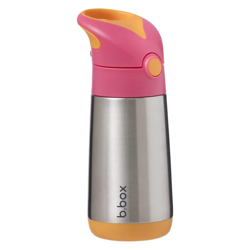 B.Box Ισοθερμικό Παγούρι Με Καλαμάκι Insulated Drink Bottle 350ml Strawberry Shake