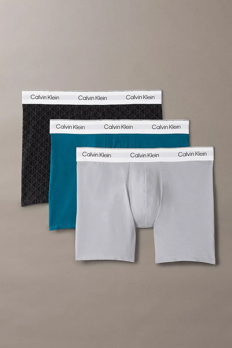 Calvin Klein Ανδρικά μποξεράκια με μακρύ πόδι Icon Cotton Stretch Boxer Briefs (Συσκ. 3 τεμαχίων)-LV00NB4567-2VI