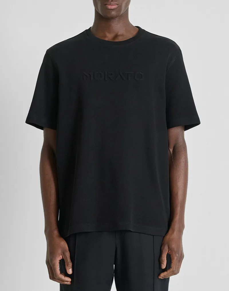 ANTONY MORATO PRE MMKS02607FA100268 T-SHIRT RELAXED FIT IN DOBBY JERSEY FABRIC WITH EMBROIDERED LOGO ΜΠΛΟΥΖΑ ΑΝΔΡΙΚΟ KS02607100268-9000 Black