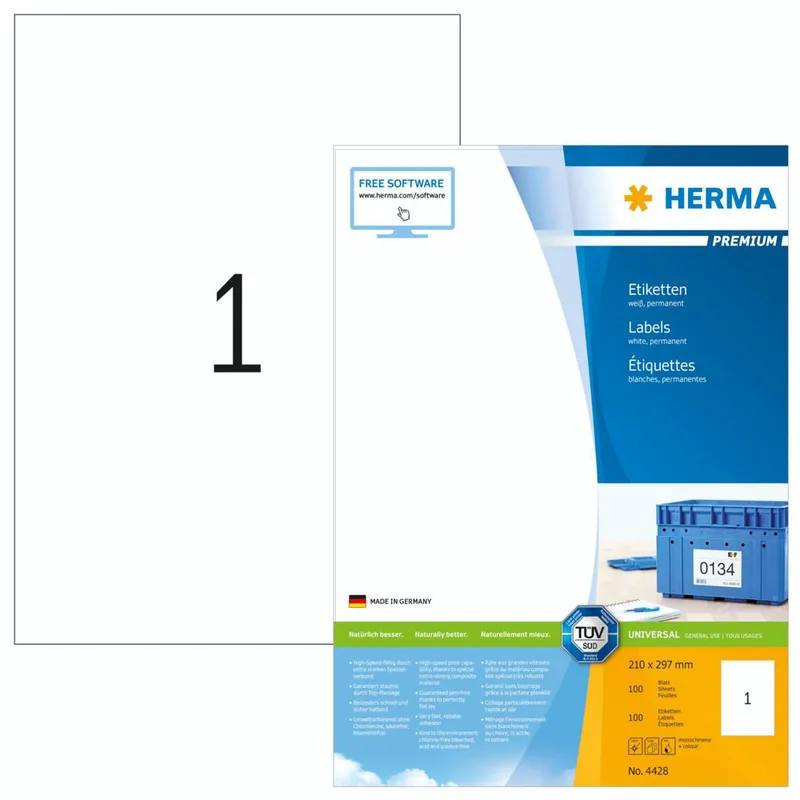 Herma Premium Ετικέτες 210x297mm A4 - 100 Φύλλα