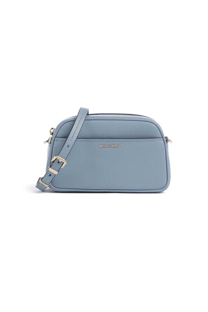 Michael Kors γυναικεία δερμάτινη τσάντα crossbody "Jet Set" - 32F5GJ6C5L Μπλε Ανοιχτό