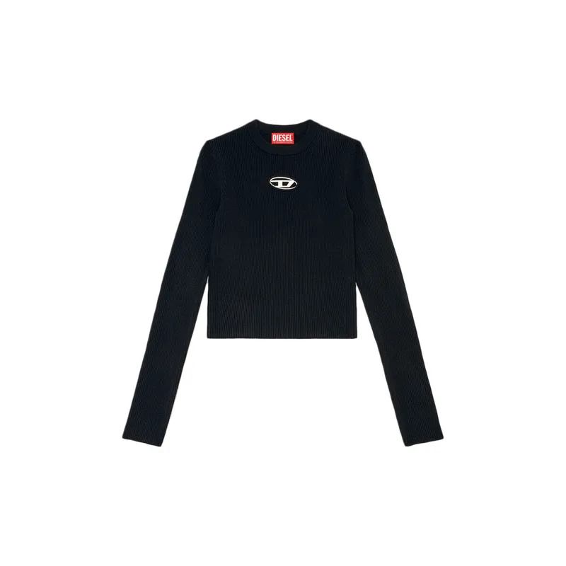 Μπλουζάκια με μακριά μανίκια Diesel M-VALARI KNIT RIB D LOGO LONGSLEEVE TOP WOMEN