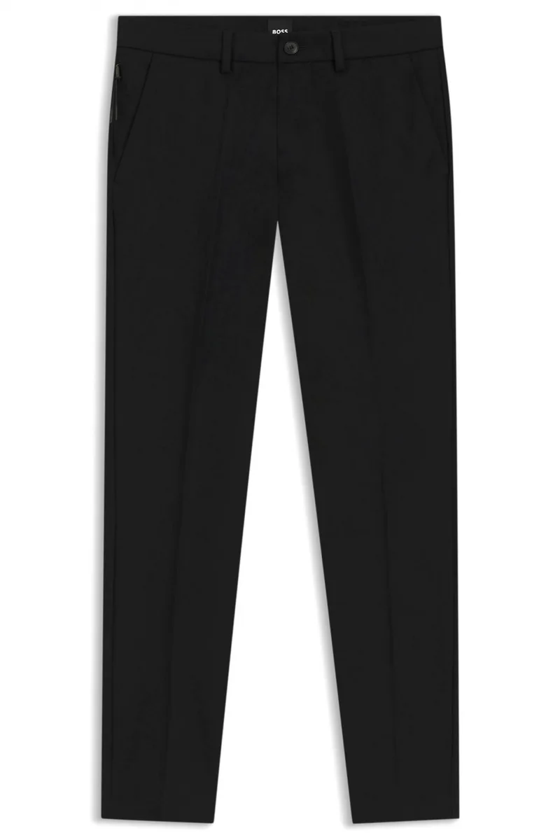 BOSS ΠΑΝΤΕΛΟΝΙ CHINO SLIM FIT P-KAITON1-ZIP ΜΑΥΡΟ
