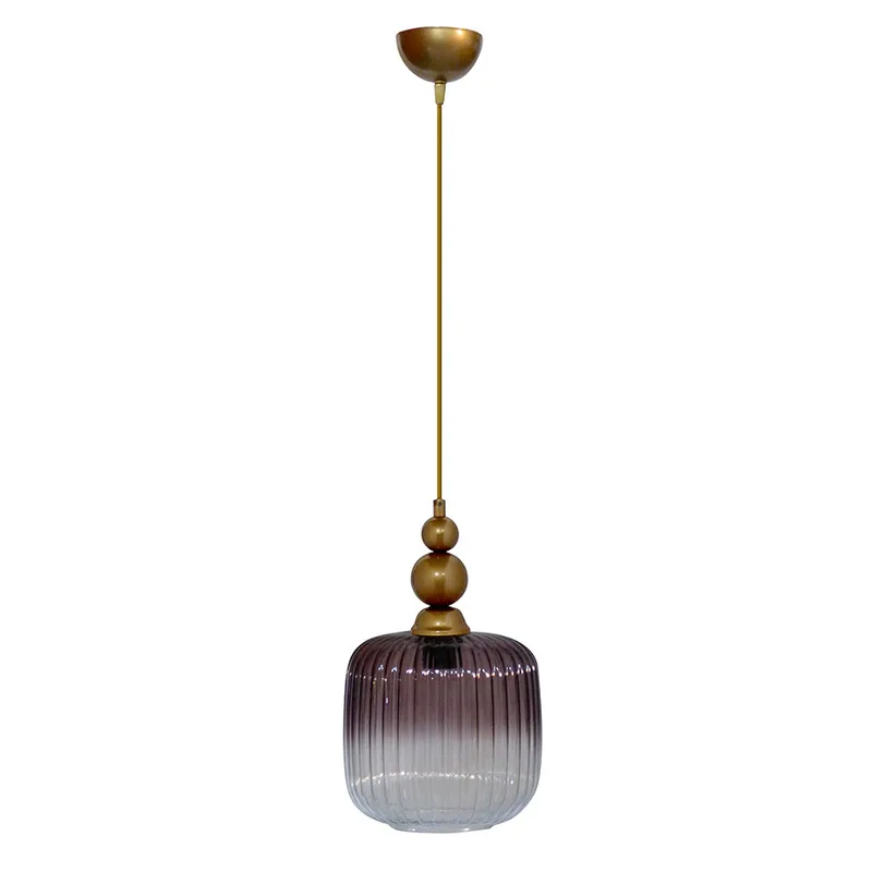 Φωτιστικό Οροφής Μονόφωτο Heronia Pendel 02-0432 Fume/Lilac