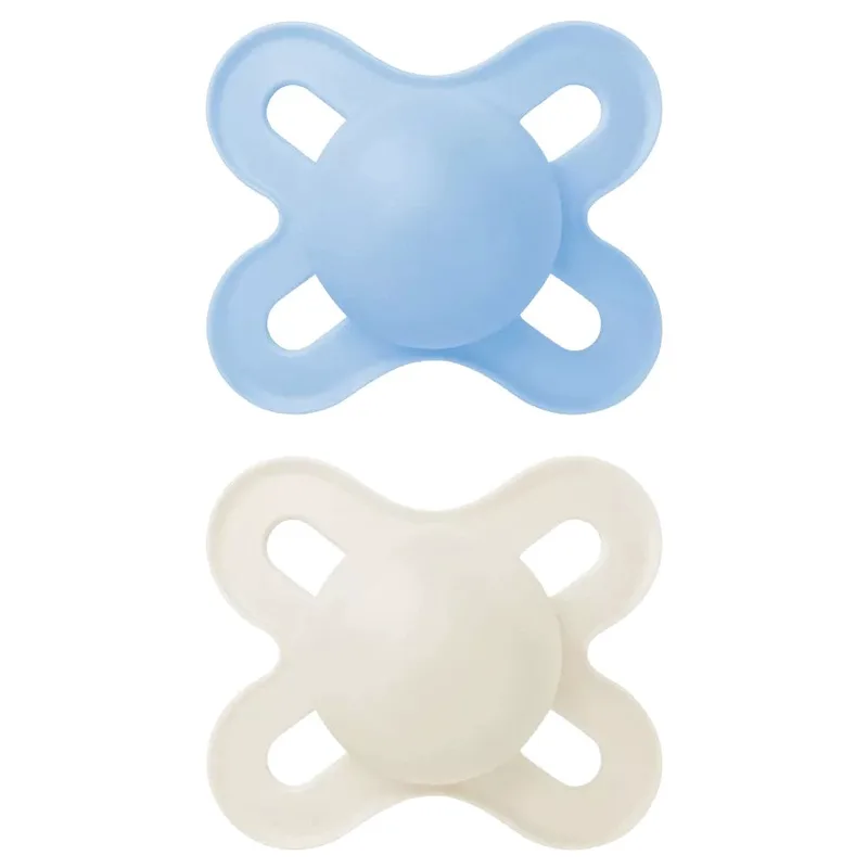 Mam Original Start Silicone Soother 0-2m Ορθοδοντική Πιπίλα Σιλικόνης με Θήκη Μεταφοράς 2 Τεμάχια, Κωδ 078SBc - Μπλε / Γκρι