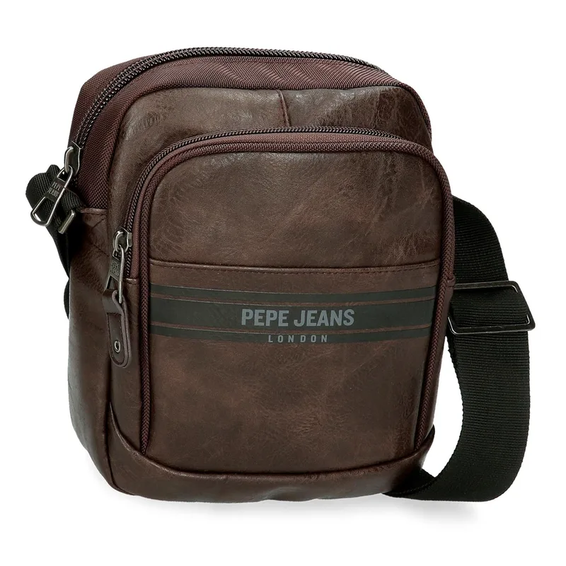 Pepe Jeans Ανδρική Τσάντα Ώμου Με Δύο Θήκες Horley 7815332-Brown Καφέ