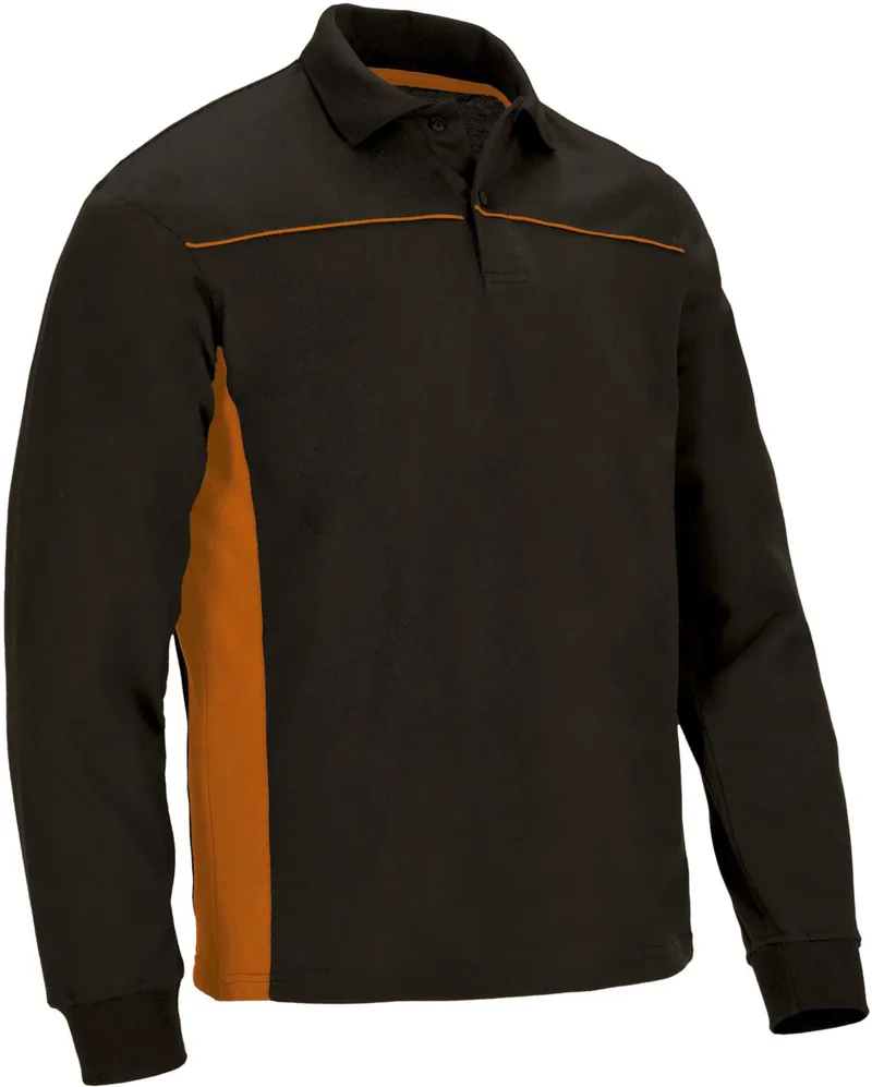 Μακρυμάνικο Polo Shirt THUNDER Valento POVATHLNN Black-Party Πορτοκαλί
