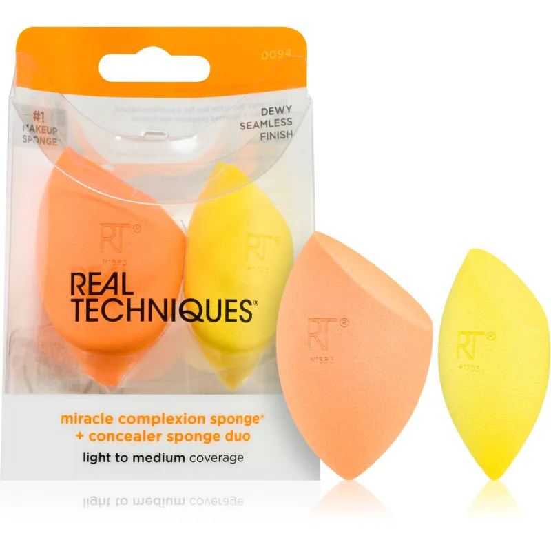 Real Techniques Sponge+ Miracle Complexion & Concealer σφουγγαράκι για μεικ απ 2 τεμάχια 1 τμχ