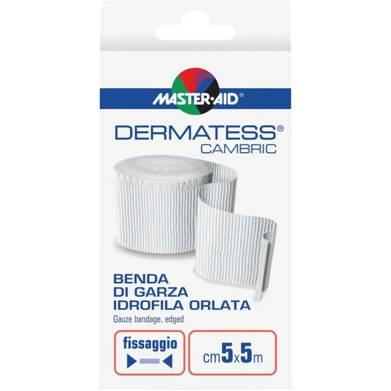 Master Aid Dermatess Cambric Gauze Bandage 5cm x 5cm Αποστειρωμένη Γάζα με Υδρόφιλο Βαμβάκι 1 Τεμάχιο